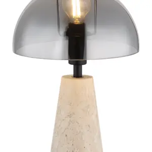 TISCHLEUCHTE TRAVERTINE STEIN GRAU, 1XE14 LED