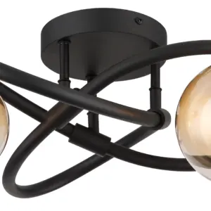 DECKENLEUCHTE METALL SCHWARZ MATT, 2XG9 LED